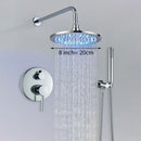 GobekUsa Brass Shower Set with 2-Way Mixer and Handheld Spray - 8-16" Rain Shower Head