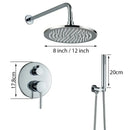 GobekUsa Brass Shower Set with 2-Way Mixer and Handheld Spray - 8-16" Rain Shower Head