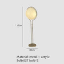 GobekUsa Garrault LED Chrome Metal Ball Floor Lamp with White Acrylic Shade