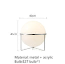 GobekUsa Garrault LED Chrome Metal Ball Floor Lamp with White Acrylic Shade
