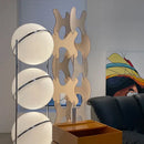 GobekUsa Garrault LED Chrome Metal Ball Floor Lamp with White Acrylic Shade