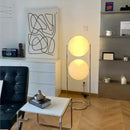 GobekUsa Garrault LED Chrome Metal Ball Floor Lamp with White Acrylic Shade