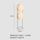 GobekUsa Garrault LED Chrome Metal Ball Floor Lamp with White Acrylic Shade