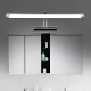 GobekUsa Modern LED Indoor Vanity Light with Tubular Metallic Shade, Chrome Wall Sconce Lamp in Warm/White Light - 18"/21" Width