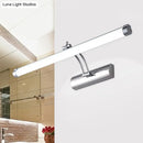 GobekUsa Modern LED Indoor Vanity Light with Tubular Metallic Shade, Chrome Wall Sconce Lamp in Warm/White Light - 18"/21" Width