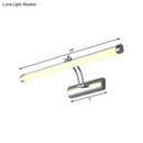 GobekUsa Modern LED Indoor Vanity Light with Tubular Metallic Shade, Chrome Wall Sconce Lamp in Warm/White Light - 18"/21" Width