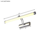 GobekUsa Modern LED Indoor Vanity Light with Tubular Metallic Shade, Chrome Wall Sconce Lamp in Warm/White Light - 18"/21" Width