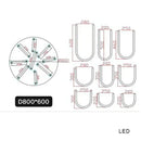 GobekUsa LED U Shape Chandelier Pendant Lamp Dimmable Ceiling Light