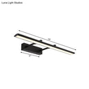 GobekUsa Modern Acrylic LED Vanity Lighting Fixture in Black/Chrome, 15"/19" Wide