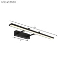 GobekUsa Modern Acrylic LED Vanity Lighting Fixture in Black/Chrome, 15"/19" Wide