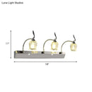 GobekUsa Modern Chrome LED Vanity Light with Adjustable 3 Bulbs, Flower Crystal Shade - Wall Mounted Bathroom Lamp