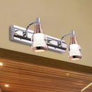 GobekUsa Modern Chrome LED Vanity Wall Light, 2/3 Bulbs, 12"/18" Long, White/Warm Light