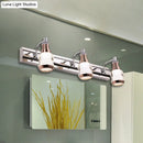 GobekUsa Modern Chrome LED Vanity Wall Light, 2/3 Bulbs, 12"/18" Long, White/Warm Light