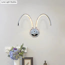 GobekUsa Modern Chrome LED Wall Lamp with Symmetric Arch Design in Warm/White Light