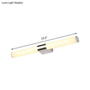 GobekUsa Modern Chrome LED Wall Vanity Light with Acrylic Tube and Warm/White Light, 18"/23.5"/31.5" Length