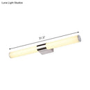 GobekUsa Modern Chrome LED Wall Vanity Light with Acrylic Tube and Warm/White Light, 18"/23.5"/31.5" Length