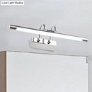 GobekUsa Ultra-Thin LED Nickel Wall Lamp for Bathroom - Simple Style, Warm/White Light (17"/23" Width)