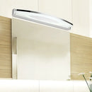 GobekUsa Sleek Modern Metal Vanity Lighting: Oval Shade LED Wall Light Sconce in Chrome, 15"/21" Dia, Warm/White Light