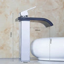 GobekUsa LED Waterfall Basin Mixer Faucet Chrome Finish Single Handle Sink Tap