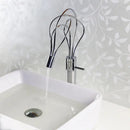 GobekUsa LED Waterfall Bathroom Faucet Chrome Basin Mixer Tap Single Handle