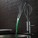 GobekUsa LED Waterfall Bathroom Faucet Chrome Basin Mixer Tap Single Handle