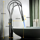 GobekUsa LED Waterfall Bathroom Faucet Chrome Basin Mixer Tap Single Handle
