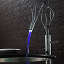 GobekUsa LED Waterfall Bathroom Faucet Chrome Basin Mixer Tap Single Handle