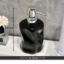 Modern chrome & matte white wrinkle ceramic soap dispenser set bathroom by Decorbites