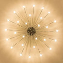 Modern chrome metal led chandelier starburst living room light by Decorbites