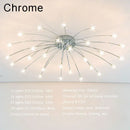 Modern chrome metal led chandelier starburst living room light by Decorbites