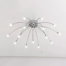 Modern chrome metal led chandelier starburst living room light by Decorbites