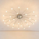 Modern chrome metal led chandelier starburst living room light by Decorbites