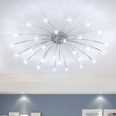 Modern chrome metal led chandelier starburst living room light by Decorbites