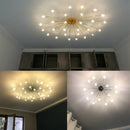 Modern chrome metal led chandelier starburst living room light by Decorbites