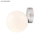 GobekUsa 6"/8" Round Ball Wall Sconce Modern Style Milk Glass Living Room Light, Wall Mounted Lamp with Silver Finish