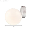 GobekUsa 6"/8" Round Ball Wall Sconce Modern Style Milk Glass Living Room Light, Wall Mounted Lamp with Silver Finish