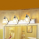 GobekUsa Modern Mushroom Vanity Mirror Light - Clear Crystal 3-Light Bathroom Wall Lamp in Silver with Curved Arm - Warm/White Light