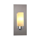GobekUsa Modern Opal Glass Tube Wall Sconce Light with Chrome Finish and Metal Backplate