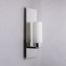 GobekUsa Modern Opal Glass Tube Wall Sconce Light with Chrome Finish and Metal Backplate