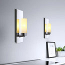 GobekUsa Modern Opal Glass Tube Wall Sconce Light with Chrome Finish and Metal Backplate