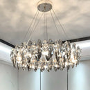 GobekUsa Minimalist Oval Crystal Clear Pendant Chandelier - Elegant Ceiling Light for Restaurants