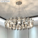 GobekUsa Minimalist Oval Crystal Clear Pendant Chandelier - Elegant Ceiling Light for Restaurants
