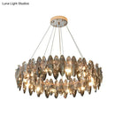 GobekUsa Minimalist Oval Crystal Clear Pendant Chandelier - Elegant Ceiling Light for Restaurants