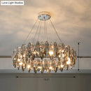 GobekUsa Minimalist Oval Crystal Clear Pendant Chandelier - Elegant Ceiling Light for Restaurants