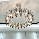 GobekUsa Minimalist Oval Crystal Clear Pendant Chandelier - Elegant Ceiling Light for Restaurants