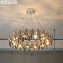 GobekUsa Minimalist Oval Crystal Clear Pendant Chandelier - Elegant Ceiling Light for Restaurants