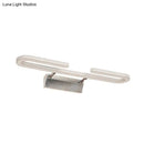GobekUsa Modern LED Acrylic Vanity Light Fixture in White - Paper Clip Shaped Wall Sconce Lamp for Bathroom