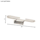 GobekUsa Modern LED Acrylic Vanity Light Fixture in White - Paper Clip Shaped Wall Sconce Lamp for Bathroom