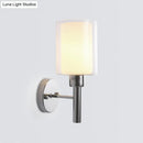 GobekUsa Minimalistic Metal Pencil Arm Sconce - 1 Head Wall Mount Light Fixture in Chrome for Stairway