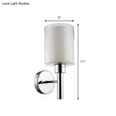 GobekUsa Minimalistic Metal Pencil Arm Sconce - 1 Head Wall Mount Light Fixture in Chrome for Stairway